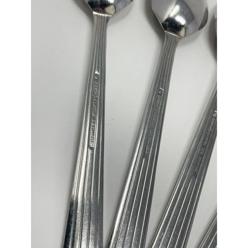 Reed & Barton Berkeley 18/10 Stainless Dinner Soup Oval Place Spoon 7” Set Of 4